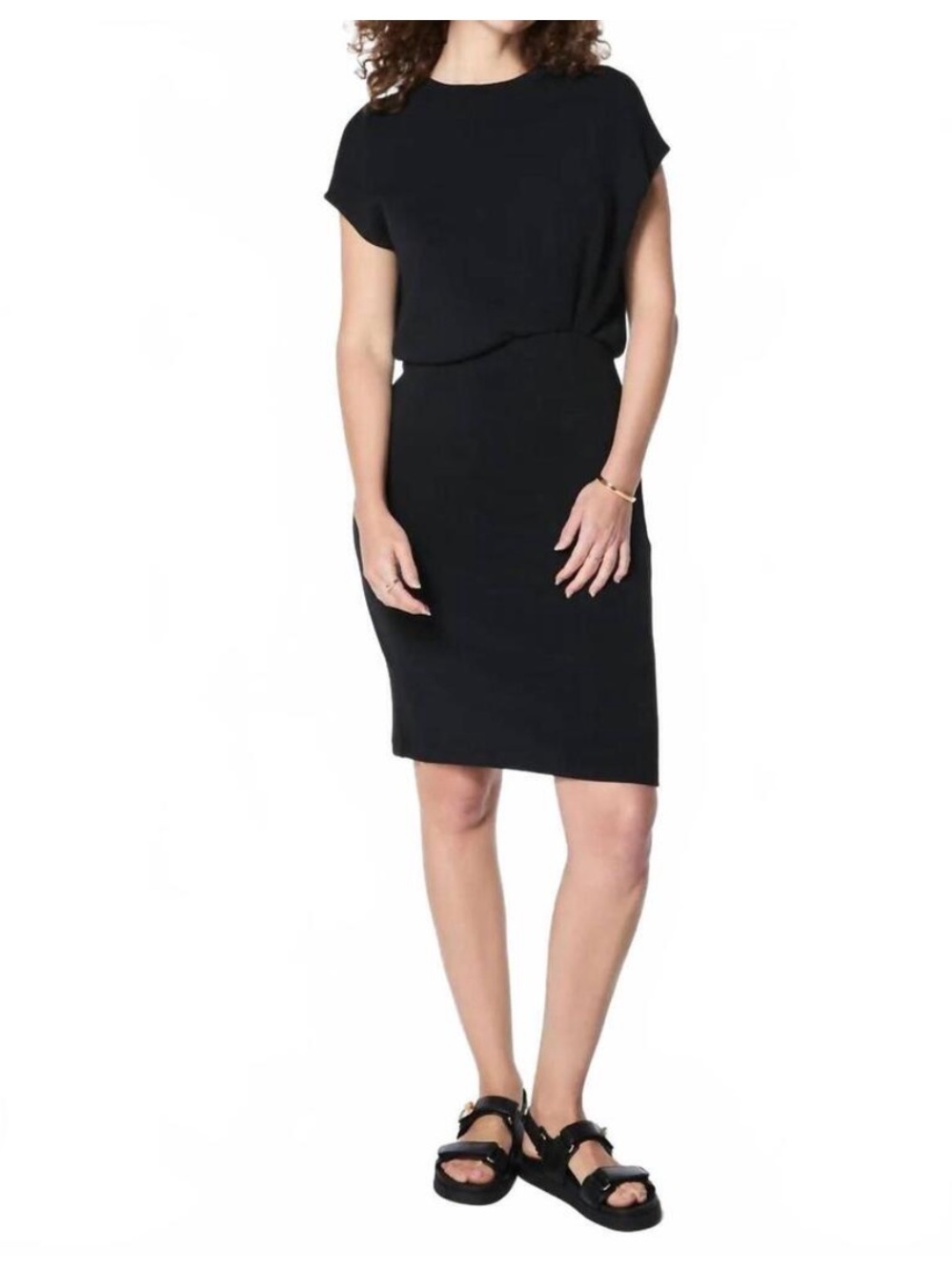 SPANX airessentials gathered waist mini dress in very black size 1X travel